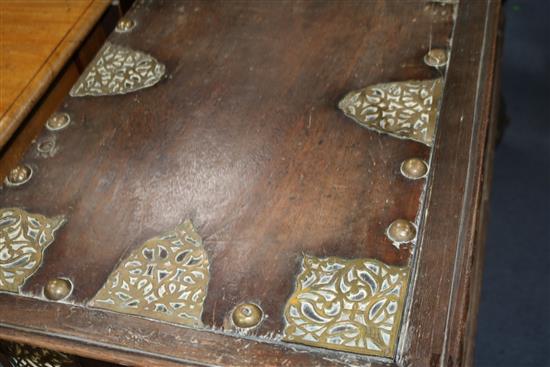 A 19th century brass mounted hardwood Zanzibar chest, W.3ft 11in D.1ft 7in. H.2ft 5in.